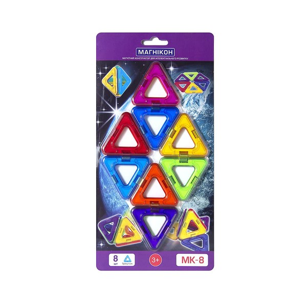 MAGNIKON Magnetic Building Blocks Replacement Set Triangles 8 Pieces -