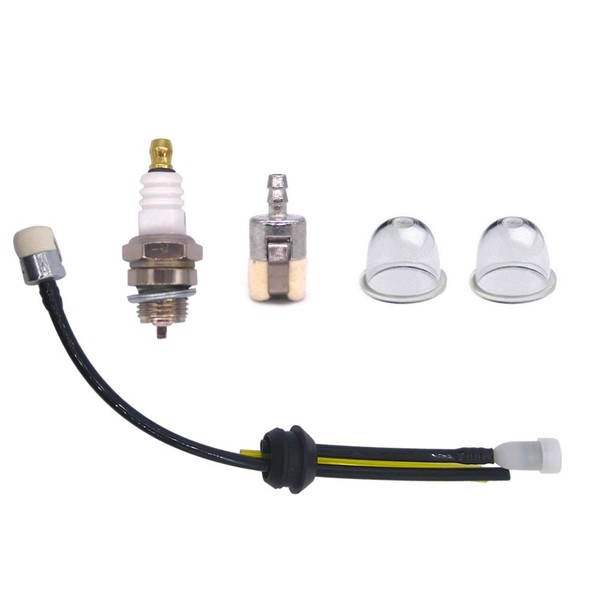 NIMTEK Fuel Line Spark Plug Repower Kit for Echo TC-210 TC-210i TC-2100 Mantis Tiller Cultivator 7222 7222E 7222M 7225 7230 7234 7240 7920 7924
