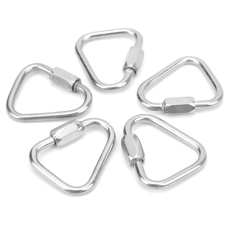 5pcs Triangle Locking Carabiner Stainless Steel Portable Easy to Carry