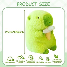 SWZY Capybara Plush Toy,25cm/9.8in Cute Capybara Stuffed Animal Doll,Cute Capybaras Doll Pendant,Capybara Creative Plush,Cute Stuffed Animal For Boys And Girls At Birthday Easter Gift (Green Banana)