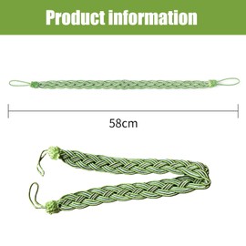 RLMVGBX Green Curtain Tieback, Braided Rope Holdback, 1 Piece, 58 cm