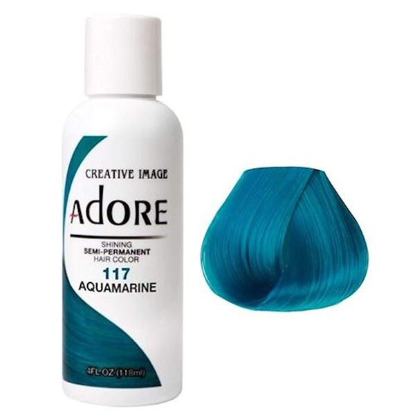 Adore Semi-Permanent Haircolor #117 Aquamarine 4 Ounce (118ml) (2 Pack)