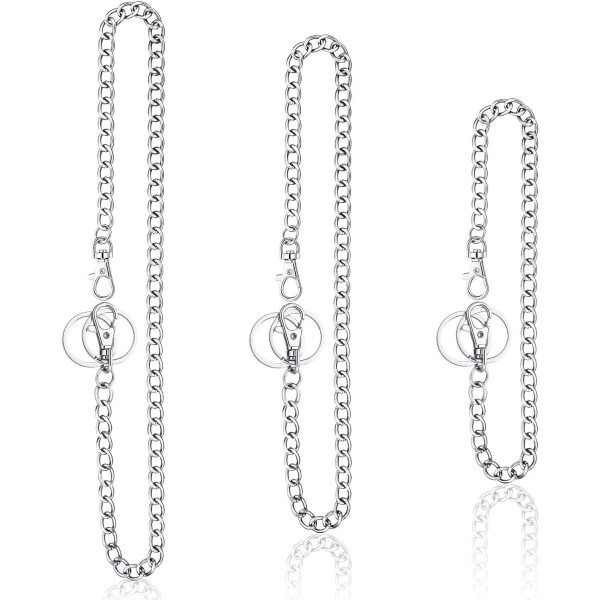 BBTO 3 Pieces Wallet Chain Pocket Keychain Belt Metal Jeans