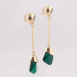 Grace Jun Women's Austria Crystal Art Deco Tear Drop Earrings Fashion Bijouterie, Crystal