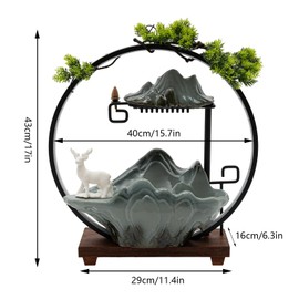 Tabletop Water Fountain with LED Light,Feng Shui Zen Desktop Fountain,Indoor Rockery Waterfall Fountain for Home Office Bedroom Decoration