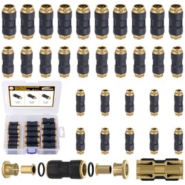 CheeMuii - 30 PCS accesorios de línea de aire DOT de 1/4", 3/8", 1/2" DOT accesorios de aire con bloqueo de empuje de latón y plástico un...