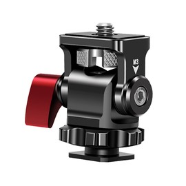 EasyHood Monitor Mount 360 Degree Rotatable Left and Right 180 Degree Adjustable Front and Rear Camera Field Monitor Bracket 1/4" Screw Standard Hot Shoe Monitor Holder Video Shooting Photography