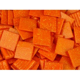 75 Pack Speckled Orange 20mm Vitreous Mosaic Tiles
