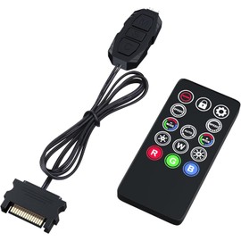 MIWATT DS Mini ARGB PC Fan Controller Set with Remote Control for Rainbow Case Fan, PC Rainbow LED Strip (5V, 3PIN, SATA Power Supply)