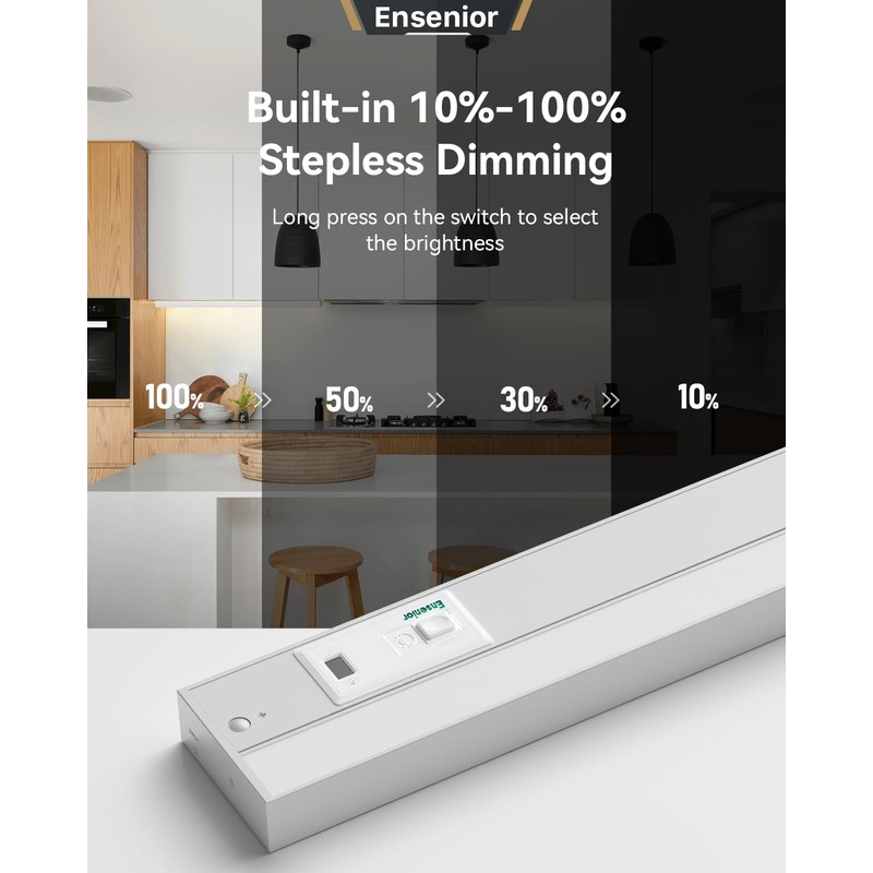 Ensenior 32 Inch LED Under Cabinet Lighting Hardwired, Hand Wave