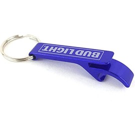 Bud Light Blue Metal Bottle Opener Keychain