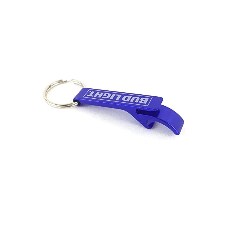 Bud Light Blue Metal Bottle Opener Keychain