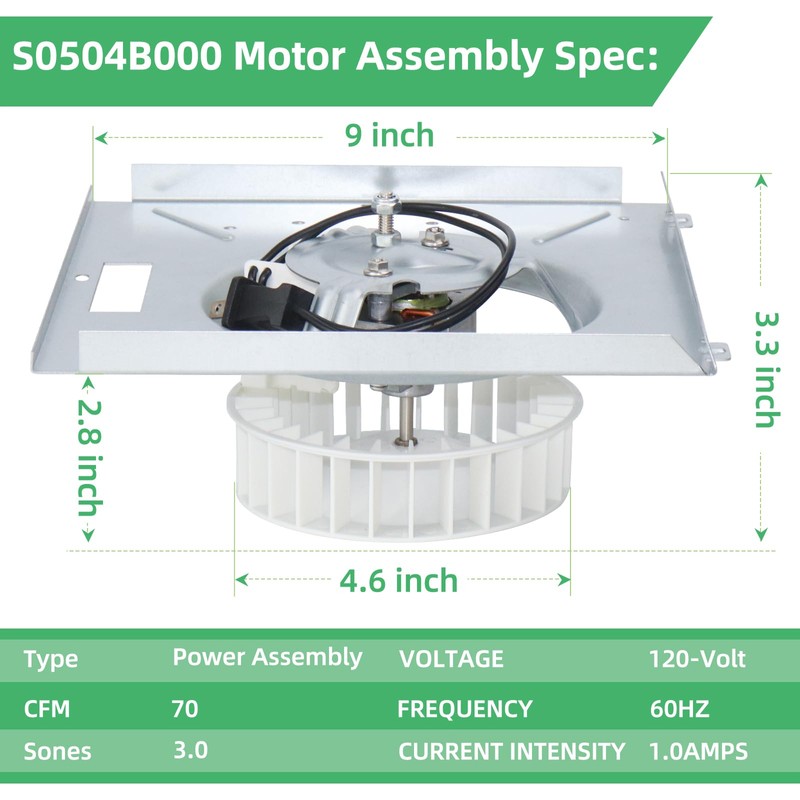 769RL B Unit for Nutone Replacement S0504B000 Motor Assembly Power