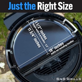 SnS Grills Drip 'N Roast Pan 22", All-in-One Drip Pan, Roasting & Baking Pan for Outdoor Grilling & Indoor Oven Use, Carbon Steel with Black Porcelain Coating - Fits 22” Weber & Other Kettle Grills