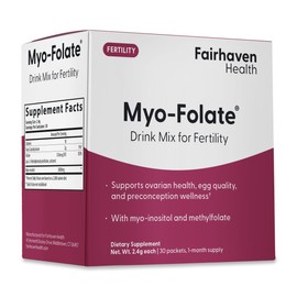 Fairhaven Health Folate and Myo Inositol Powder for Women - 1 Per Day, Female Fertility Supplement, Ovarian Health and Egg Quality - 2000 mg Myo-Inositol and 333 mcg Methylfolate – 30 Stick Packs