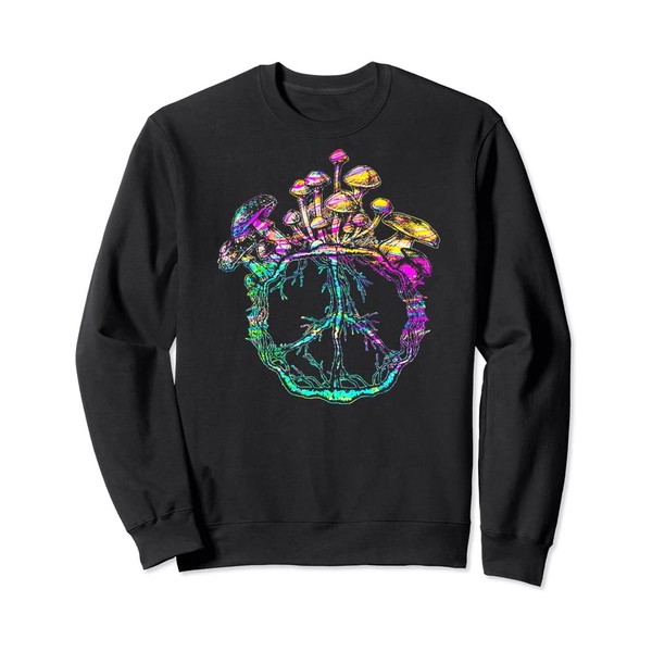 VidiAmazing Peace Mushroom ds535 Sweater Sweatshirt Black