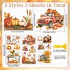 WANDIC 3 Sheets Rub On Transfer Stickers, Autumn Theme Decals