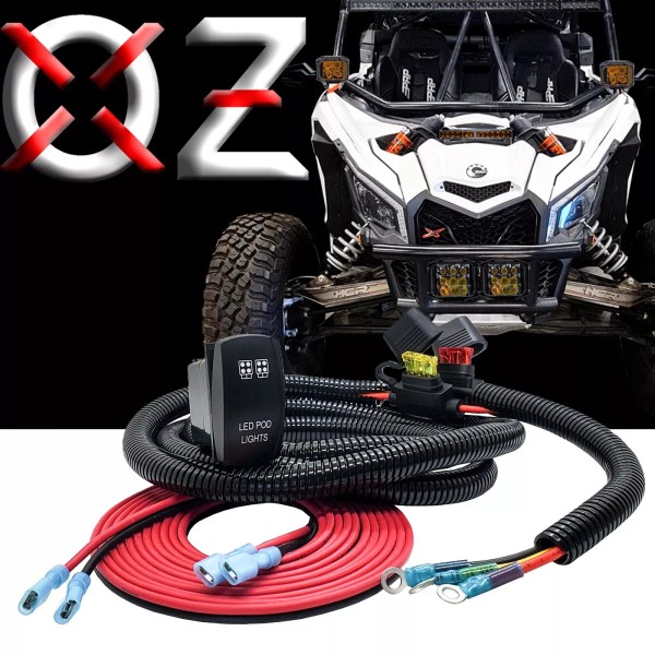 OZ-USA 10ft Y-Split Power Busbar Wire Harness Pod Lights Rocker
