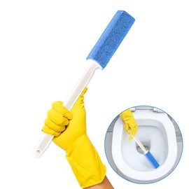 DOMESTICVIBE Toilet Cleaning Blue Pumice Stone with Extended Reach Handle – Effortless Shine for a Pristine Bathroom!