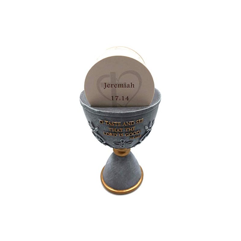 Holy Land Market Communion Chalice/Cup with 150 Biblical Verses, Stone,
