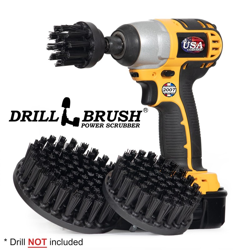 Ultra Stiff Drill Powered Cleaning Brush Set - Heavy Duty