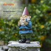 Alpine Corporation 12" Tall Outdoor Garden Gnome with Bird Yard