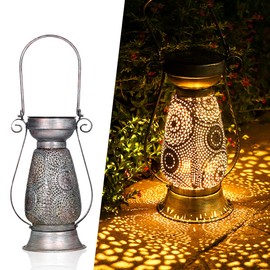 Görvitor Outdoor LED Solar Lantern, Decorative Hanging Solar Light, IP44 Waterproof Garden Lantern