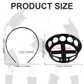 Secures Graduation Cap, Graduation Cap Headband Stabilizer Grad Cap Insert Grad Cap Stabilizer for Any Hairstyle (Round Hole Style, Black)