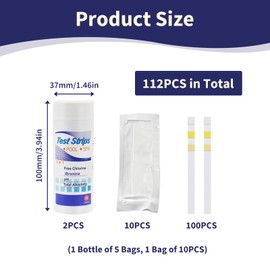 100 Pcs 3 in 1 Hot Tub Test Strips, Pool and Spa Test Strips, Measures pH Total Alkalinity Free Chlorine & Bromine, Accurate Pool Water Testing Kit for Hot Tubs, Swimming Pools, and Spa Maintenance