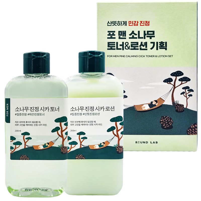 Round Wrap for Men Pine Tree Soothing Cica Toner 200ml