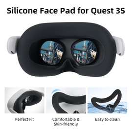 HiBloks Silicone Cover Set Compatible with Meta Quest 3S, VR Headset Shell Protective Protector Cover, Silicone Face Pad Cover and Lens Protective Cover for Meta/Oculus Quest 3S Accessories