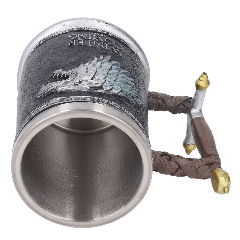 Stainless Steel Liner Mug Resin Decorative Hand Painted Beer Cup