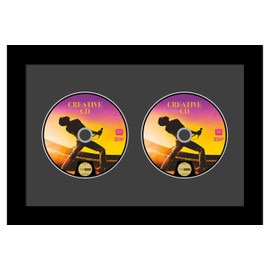 Creative Picture Frames 8" x 12" Double CD Disc Music Frame with Black Matting Self Standing or Wall Display
