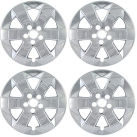 OxGord 15 inch Wheel Skins for 2004-2009 Toyota Prius (Set of 4) Impostor Wheel Covers for 15 inch Chrome ABS Wheels- Auto Tire Replacement Exterior Cap Cover