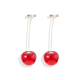 Stocking Stuffers Holiday Outfits for Women 2024 Cherry Earrings Red Fruit Earrings for Women Cherry Dangle Drop Earrings Cute Leaf Earrings Cherry Accessories Funny Jewelry