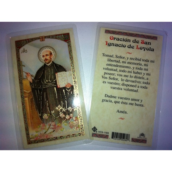 Holy Prayer Cards For Saint Ignatius Loyal (San Ignacio de Loyola) in Spanish Set of 2