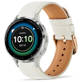 VELULYX genuine leather strap compatible Garmin Venu 2S/Venu 3S/Vivomove 3S/Vivoactive 4S, 18mm Strap for Fossil Ladies Gen 6/Fossil Ladies Gen 5E/4/3