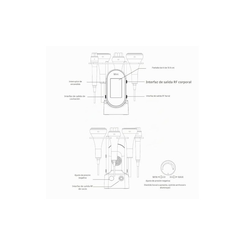 Máquina cavitación RF 4 en 1 pantalla táctil para moldear