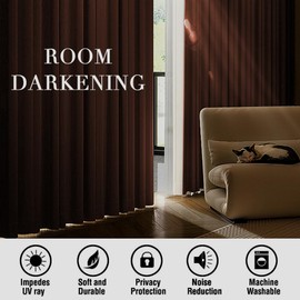 H.VERSAILTEX Velvet Curtains for Living Room 63 Inch Length 2 Panels Luxury Thermal Insulated Window Curtains for Bedroom Boys Room Super Soft Room Darkening Grommet Drapes, W52 x L63 Inches, Rust