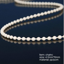 EveryHome Roller Blind and Roman Shade Blind Beaded Chain Cord White Plastic Roller Blind Chain Repair (10M)
