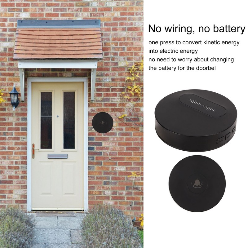 Self Generating Wireless Doorbell IP44 Waterproof 58 Ringtones 2 Transmitters