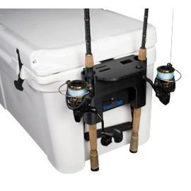 Tideline3D Fishing Rod Holder Compatible with YETI Tundra and Tundra Haul Coolers (Black)