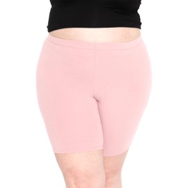 STRETCH IS COMFORT - Pantalones cortos de algodón para mujer, talla grande, algodón, talla XL, 7X, Rosa claro, 4XG