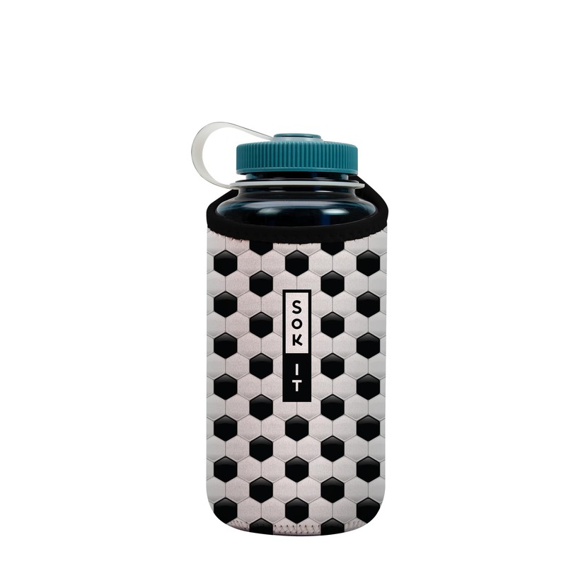 Sok It BotlSok Water Bottle Sleeve Insulated Neoprene Cover (Soccer,