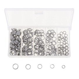 OriGlam 200pcs Stainless Steel Fishing Split Rings Fishing Lure Connector, Super Strong Metal Key Holder Split Rings Solid Ring Connector for Baits