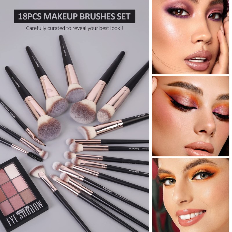 MAANGE Brush Set Makeup Professional Makeup Brush Set 18 Pieces