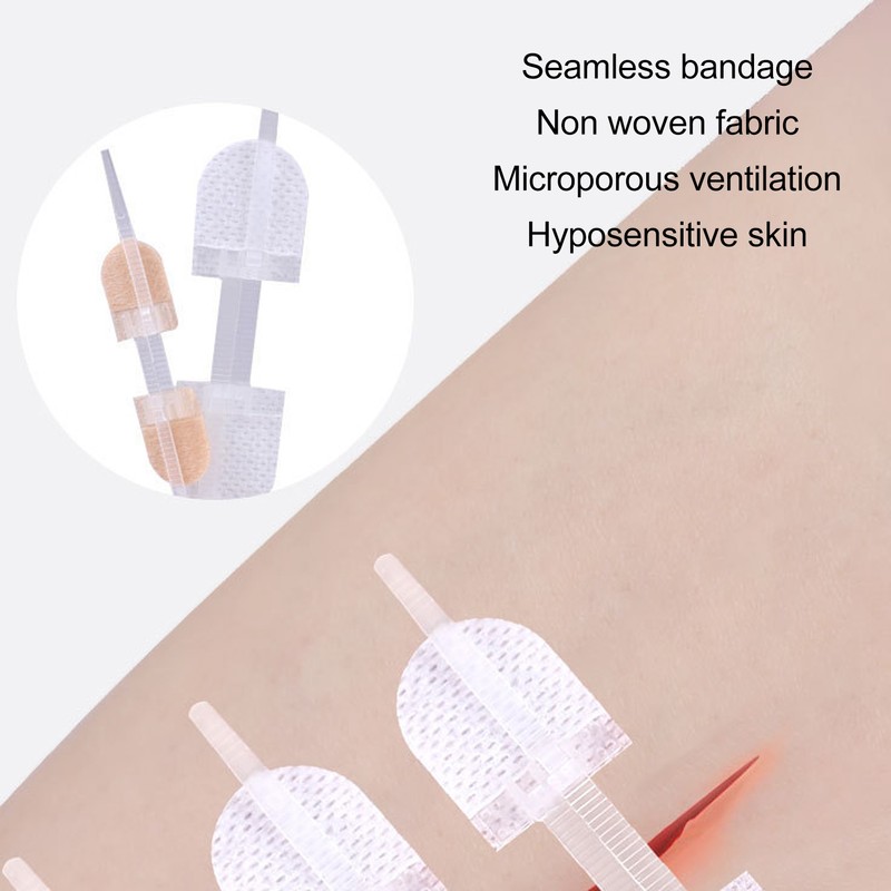 3 Strap Zipper Wound Closure Patches Breathable Seamless Elastic Zip