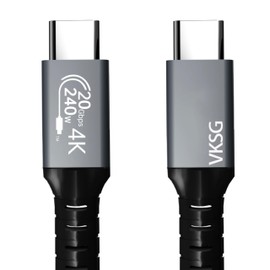 VKSG Thunderbolt 3.2 Type-C USB 3.2 Cable is Certified to Support 240W Fast Charging and 4K Ultra-Sharp Video 20Gbps Data Transfer Compatible with All Phones Such as iPhone15Pro max (3.3 ft.).
