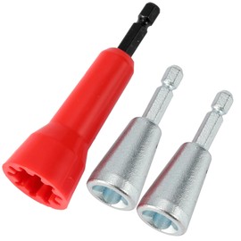 Wire Twister Tool for Drill, Drill Wire Twister Wire Connector Wire Twisting Tool, Wire Nut Twister for Electrical Power Drill, Cable Quick Stripping, 2 Pcs Silver, 1 Pc Red