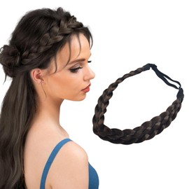 GWAWG Women's Braided Headband Hair Band 3 Strands Adjustable Braided Headbands for Women Synthetic Hair Braid Headband for Wedding Bavaria Oktoberfest